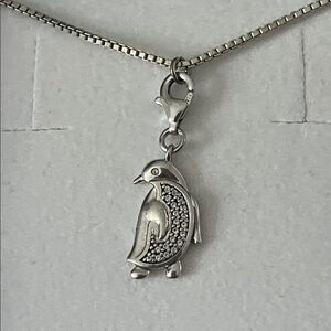 Diamond Penguin Pendant with Chain